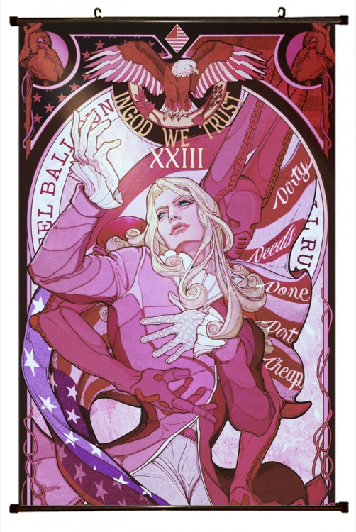 JoJos Bizarre Adventure Anime black Plastic rod Cloth painting Wall Scroll 60X90CM J1140