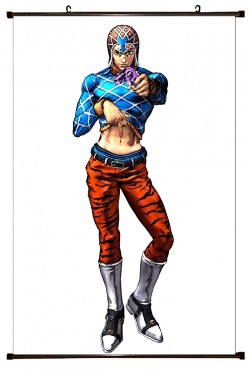 JoJos Bizarre Adventure Anime black Plastic rod Cloth painting Wall Scroll 60X90CM J1123