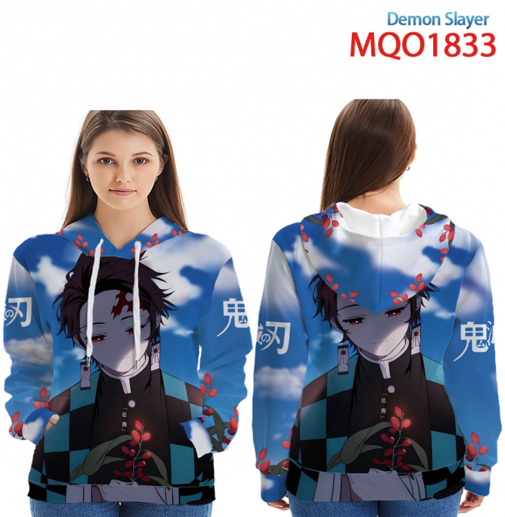 Demon Slayer Kimets Full Color Patch pocket Sweatshirt Hoodie  9 sizes from XXS to 4XL  MQO1833