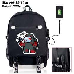 Among us USB backpack cartoon ...