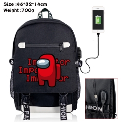 Among us USB backpack cartoon ...