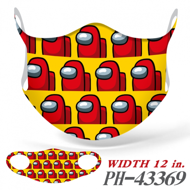 Among Us Full color Ice silk seamless Mask  price for 5 pcs PH43369A