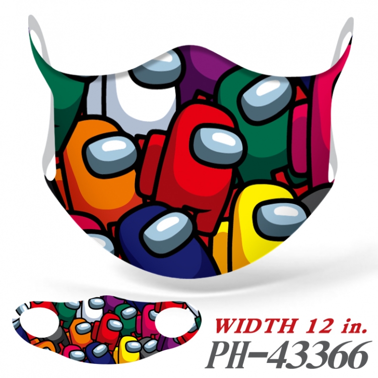 Among Us Full color Ice silk seamless Mask  price for 5 pcs PH43366A