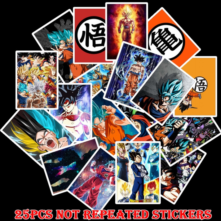 DRAGON BALL Doodle stickers Waterproof stickers a set of 25 price for 5 sets