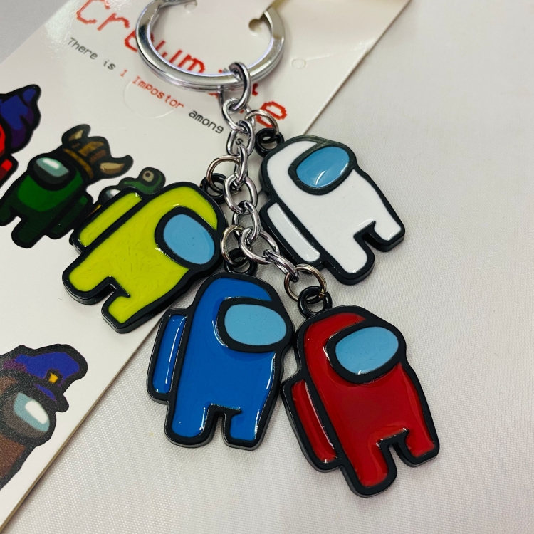 Among US Anime Stainless steel military key chain pendant