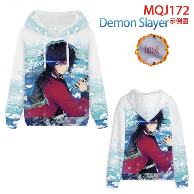 Demon Slayer Kimets hooded plus fleece sweater 9 sizes from XXS to 4XL  MQJ127