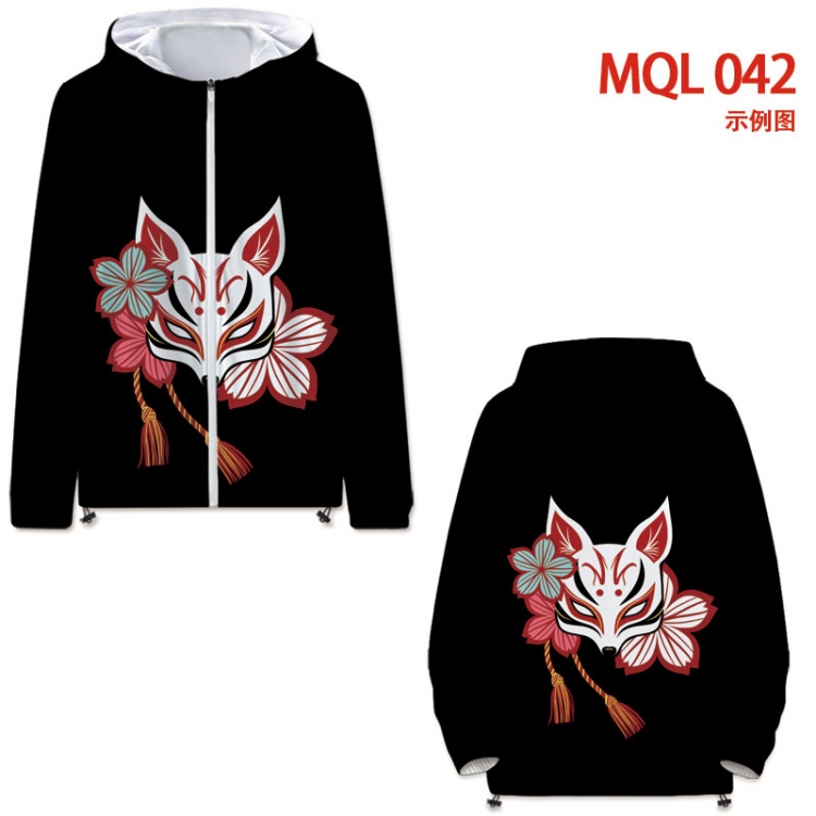 Chinese style  Full color coat hooded zipper trench coat S-4XL 7size  MQL-042