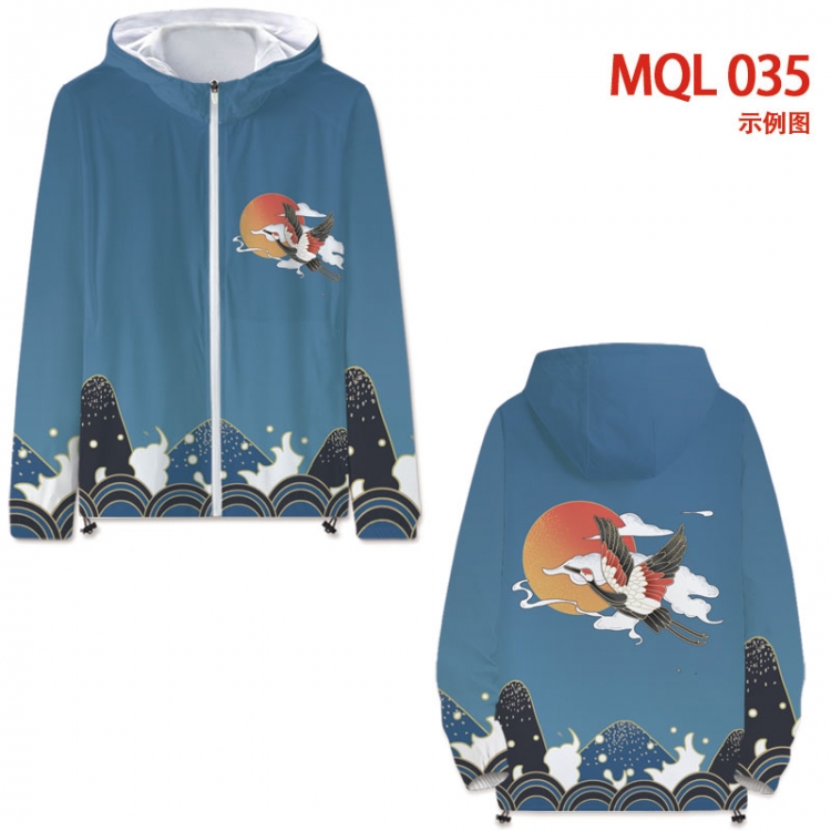 Chinese style  Full color coat hooded zipper trench coat S-4XL 7size  MQL-035