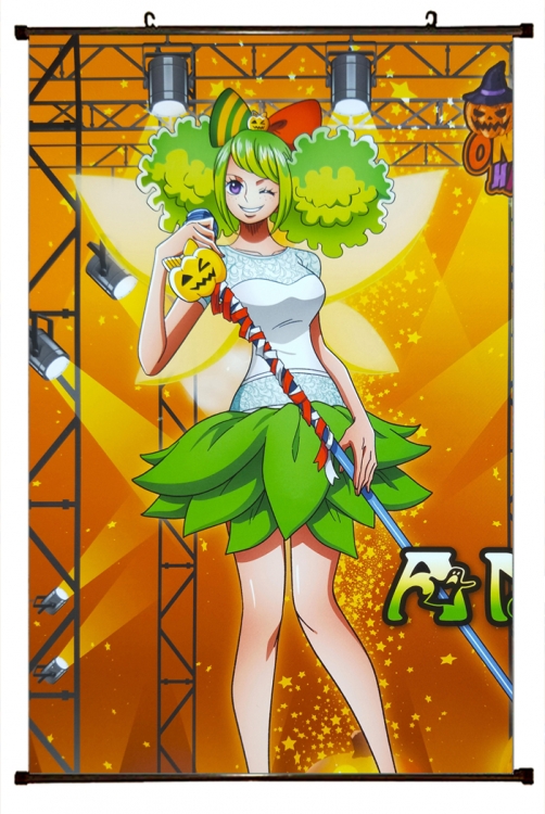 One Piece Anime black Plastic rod Cloth painting Wall Scroll 60X90CM