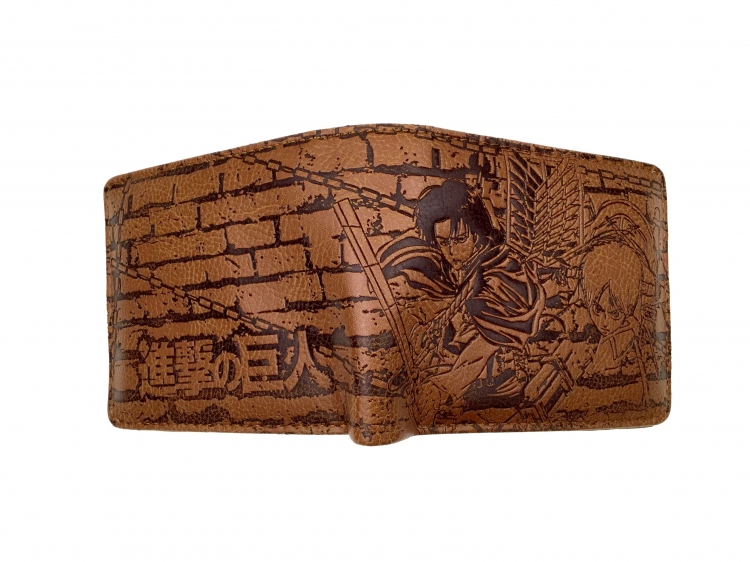 Shingeki no Kyojin Folded Embossed Short Leather Wallet Purse 11X10CM