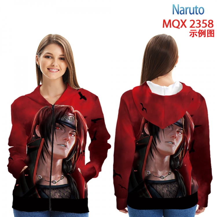 Naruto Anime Zip patch pocket sweatshirt jacket Hoodie  from 2XS to 4XL