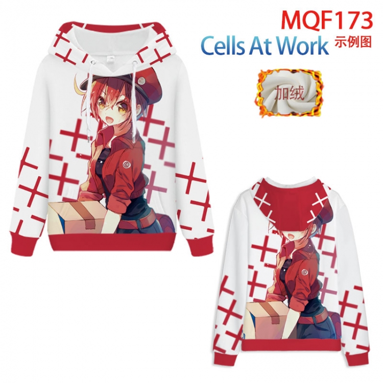 Working cell Hooded pullover plus velvet padded sweater Hoodie 2XS-4XL, 9 sizes MQF173