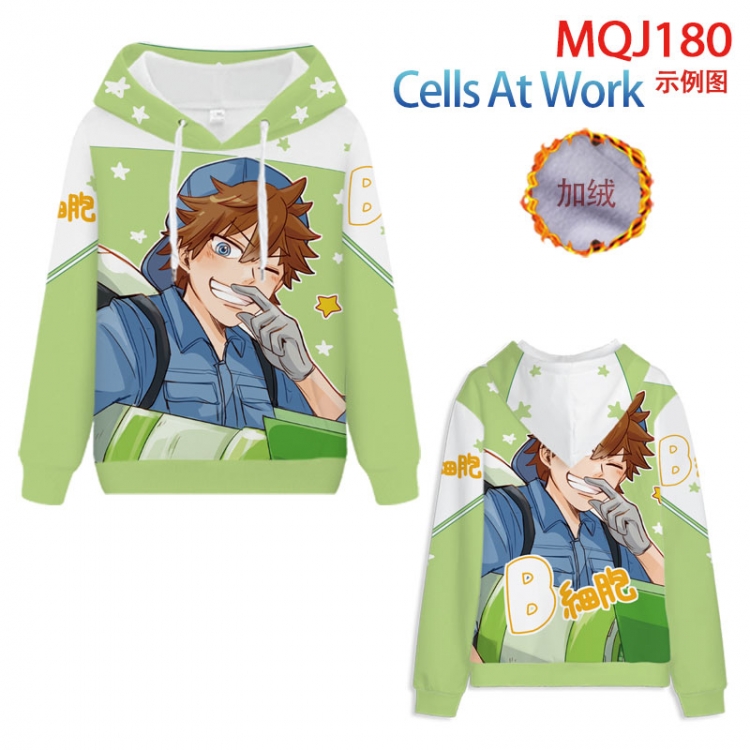 Working cell hooded plus fleece sweater 9 sizes from XXS to 4XL MQJ180