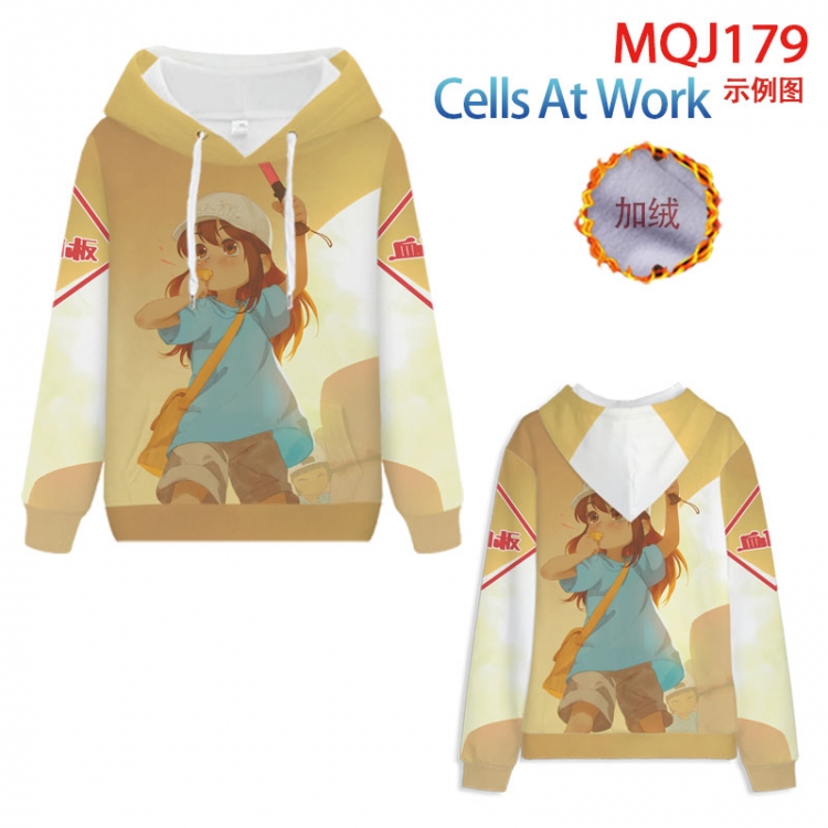 Working cell hooded plus fleece sweater 9 sizes from XXS to 4XL MQJ179