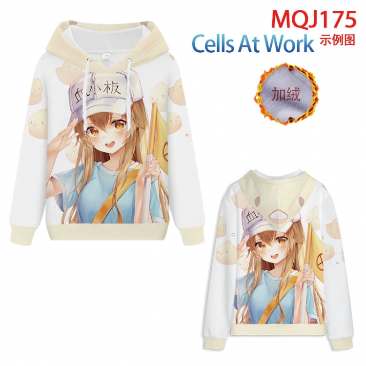 Working cell hooded plus fleece sweater 9 sizes from XXS to 4XL MQJ175