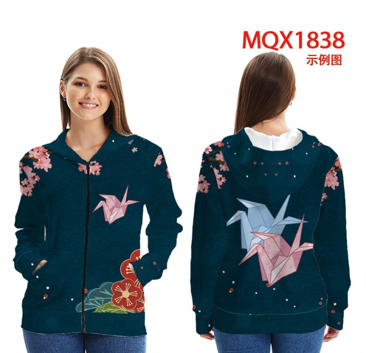 Chinese style Zip patch pocket sweatshirt jacket Hoodie MQX1838