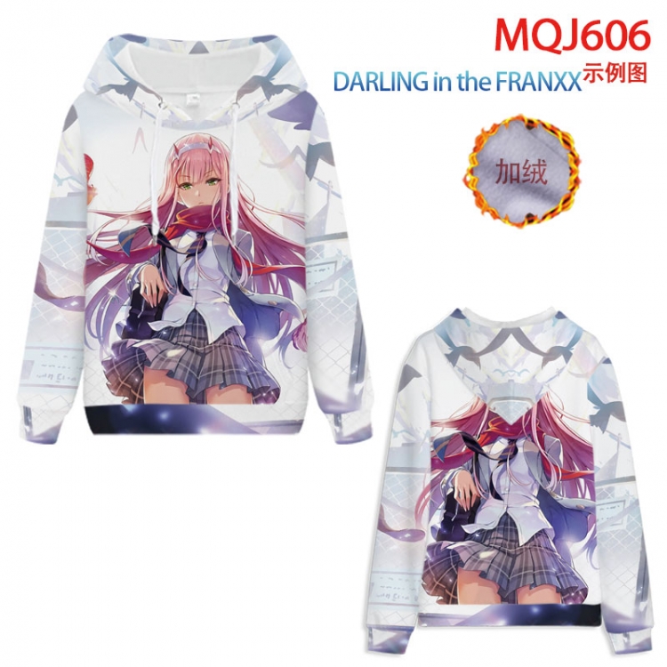 DARLING in the FRANXX hooded plus fleece sweater 9 sizes from XXS to 4XL MQJ606