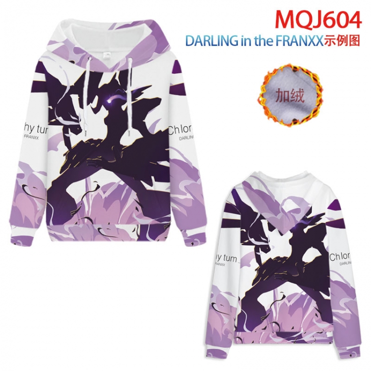 DARLING in the FRANXX hooded plus fleece sweater 9 sizes from XXS to 4XL MQJ604