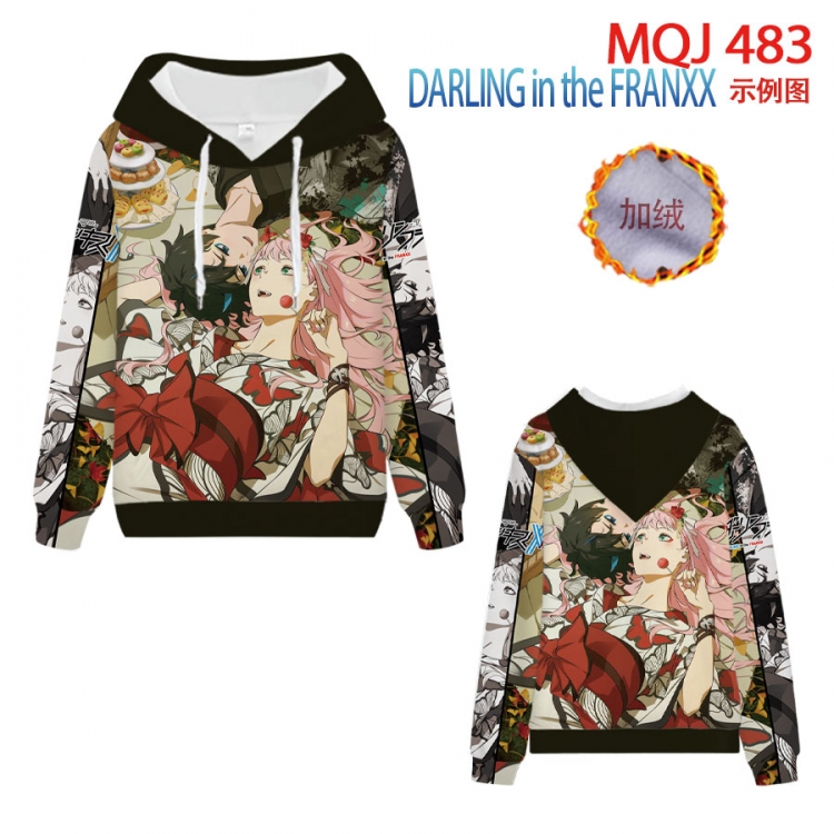 DARLING in the FRANXX hooded plus fleece sweater 9 sizes from XXS to 4XL MQJ483