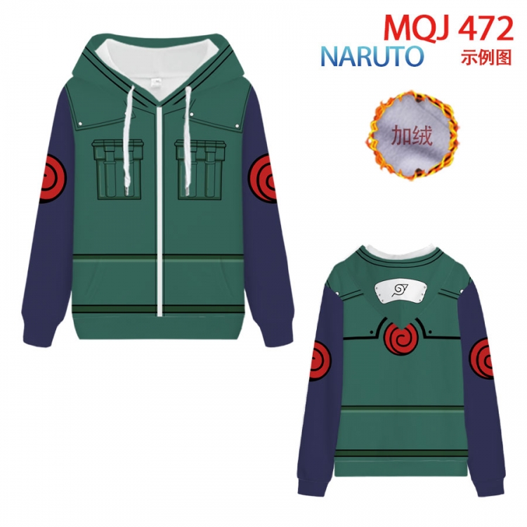 Naruto hooded plus fleece sweater 9 sizes from XXS to 4XL MQJ472