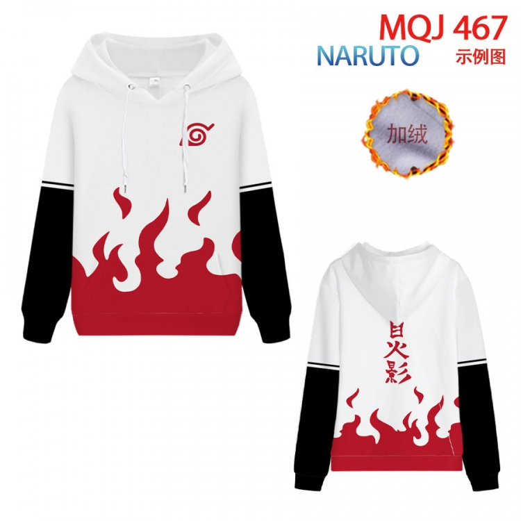 Naruto hooded plus fleece sweater 9 sizes from XXS to 4XL MQJ467