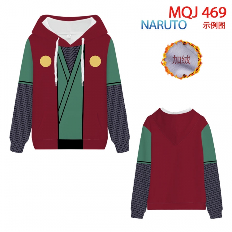 Naruto hooded plus fleece sweater 9 sizes from XXS to 4XL MQJ469