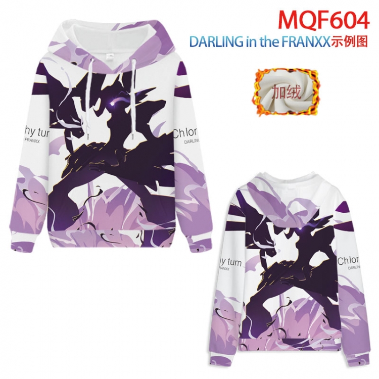 DARLING in the FRANXX Fuhe velvet padded hooded patch pocket sweater 9 sizes from XXS to 4XL MQF604 