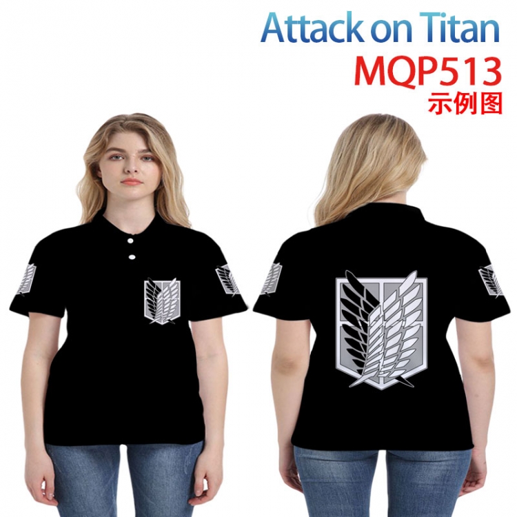 Shingeki no Kyojin Full color POLO lapel short sleeve t-shirt M L XL XXL XXXL MQP-513