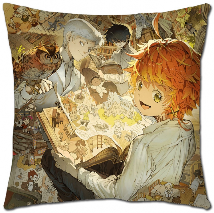 The Promised Neverla Anime square full-color pillow cushion 45X45CM NO FILLING  Y2-1