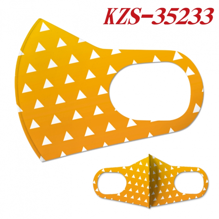 Demon Slayer Kimets Anime ice silk cotton double-sided printing mask scarf price for 5 pcs  KZS-35233A