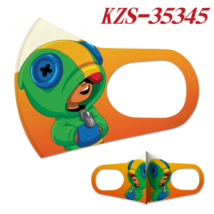 Brawl Stars Anime ice silk cotton double-sided printing mask scarf price for 5 pcs  KZS-35345A