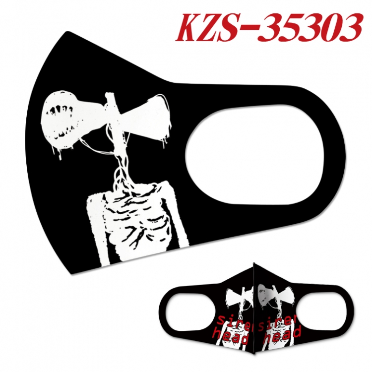 Siren Head Anime ice silk cotton double-sided printing mask scarf price for 5 pcs  KZS-35303A