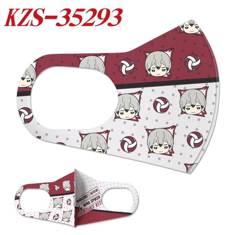 Haikyuu!! Anime ice silk cotton double-sided printing mask scarf price for 5 pcs  KZS-35293A