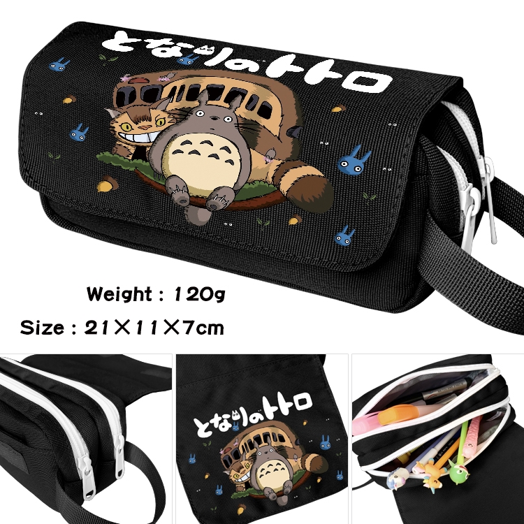 TOTORO Portable waterproof double-layer pencil case Pencil Bag  20x11x7cm