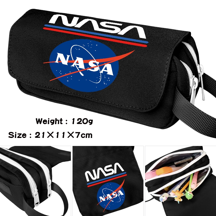 NASA Portable waterproof double-layer pencil case Pencil Bag  20x11x7cm