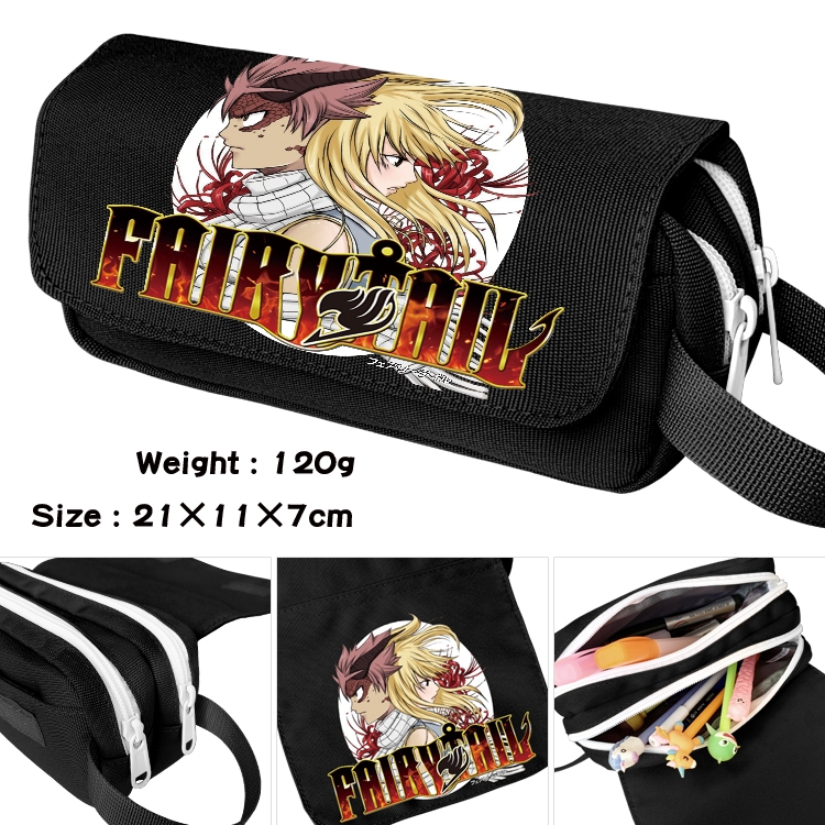 Fairy tail Portable waterproof double-layer pencil case Pencil Bag  20x11x7cm