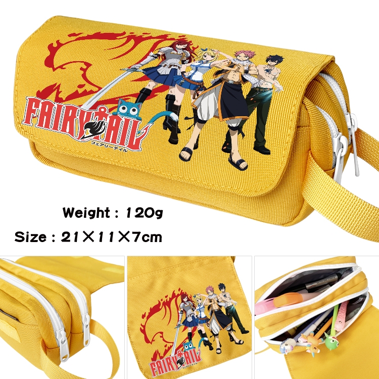 Fairy tail Portable waterproof double-layer pencil case Pencil Bag  20x11x7cm