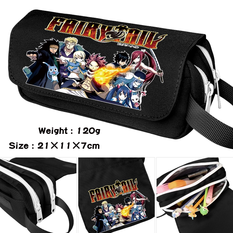 Fairy tail Portable waterproof double-layer pencil case Pencil Bag  20x11x7cm