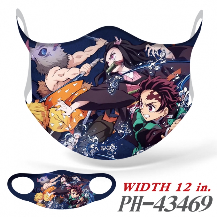 Demon Slayer Kimets Full color Ice silk seamless Mask   price for 5 pcs  PH-43469A