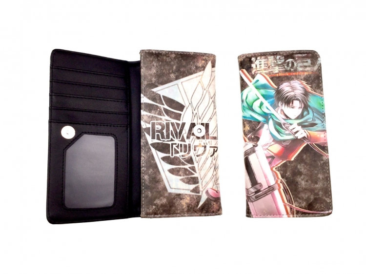 Shingeki no Kyojin Anime full color button PU long wallet style A