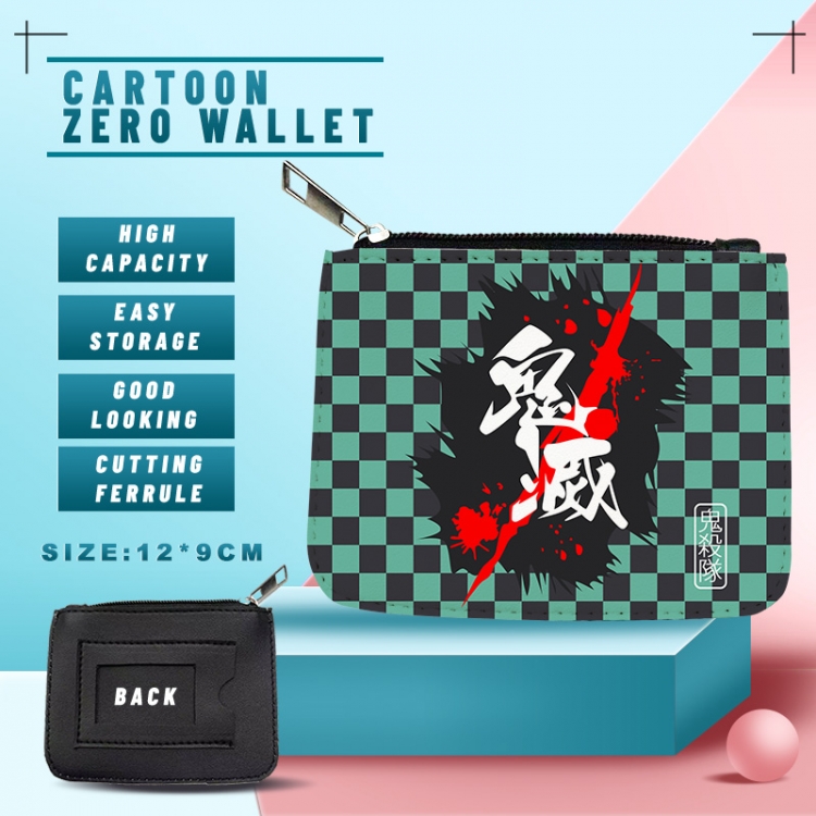 Demon Slayer Kimets PU storage bag card wallet purse 12X9cm price for 5 pcs