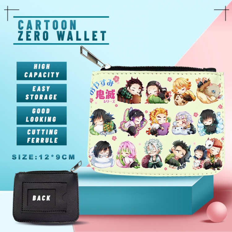 Demon Slayer Kimets PU storage bag card wallet purse 12X9cm price for 5 pcs