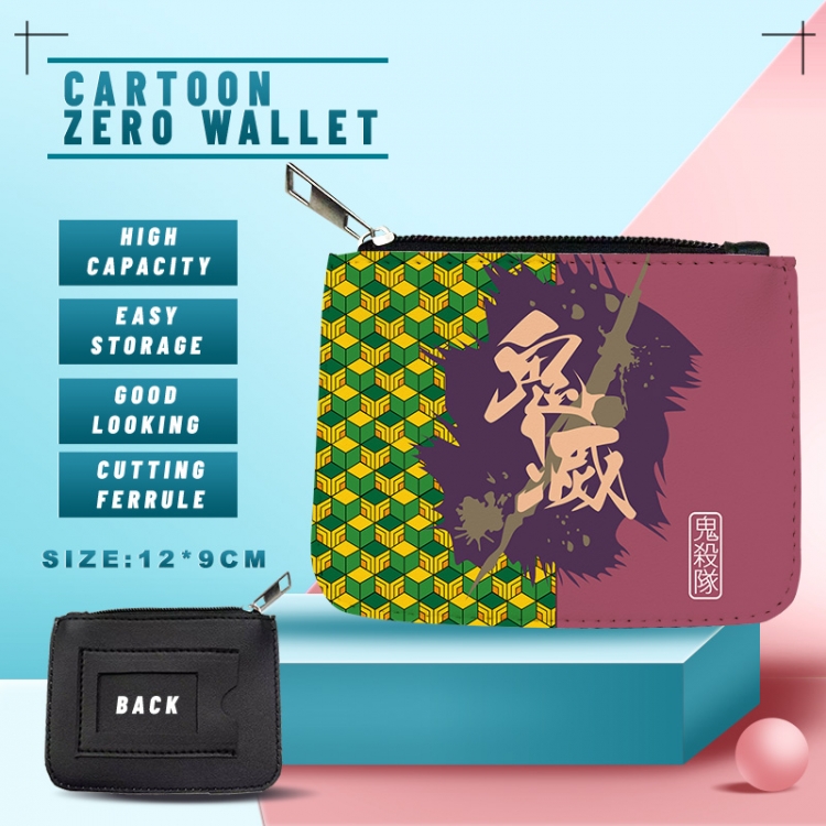 Demon Slayer Kimets PU storage bag card wallet purse 12X9cm price for 5 pcs