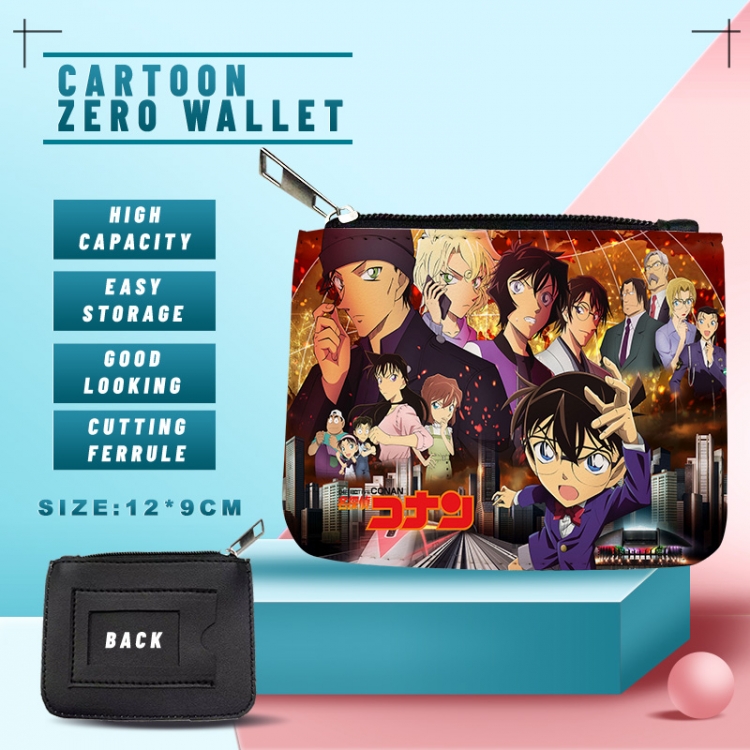 Detective conan  PU storage bag card wallet purse 12X9cm  price for 5 pcs