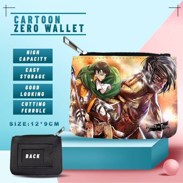 Shingeki no Kyojin PU storage bag card wallet purse 12X9cm Style  5 price for 5 pcs