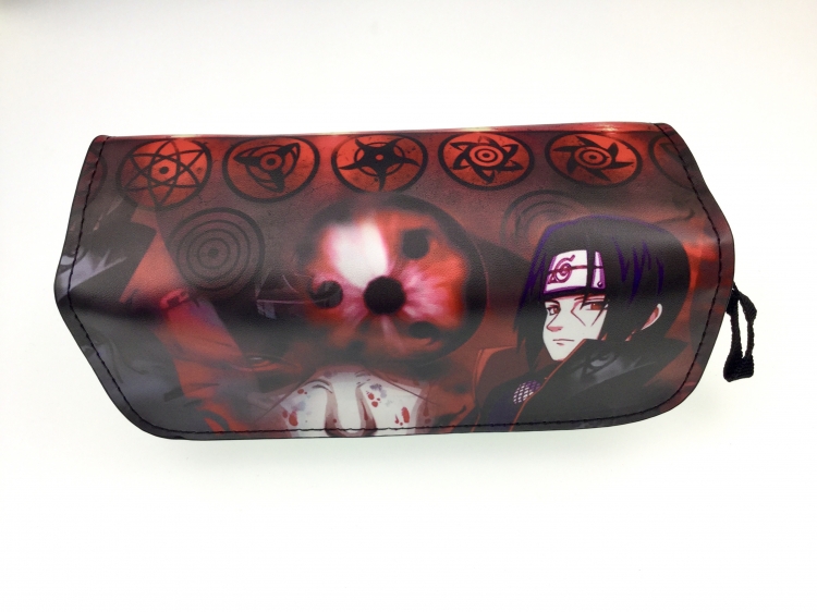 Naruto Double zipper PU pencil Bag 20X10X7.5M 140G Style D