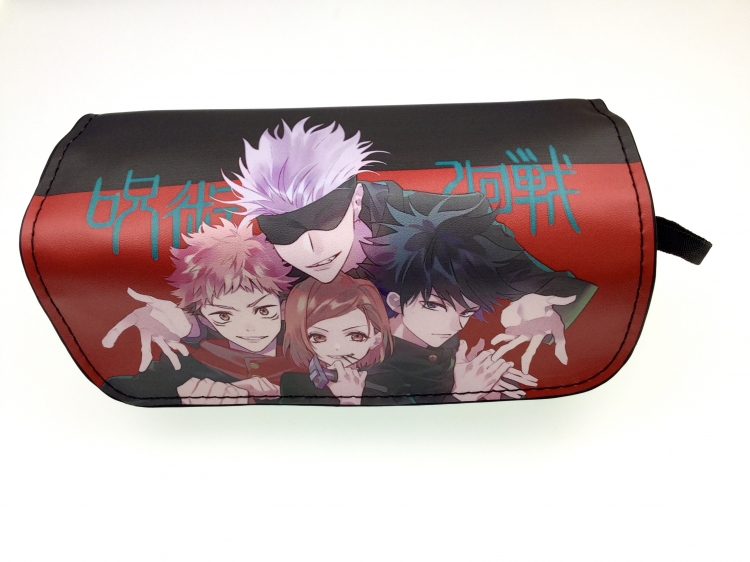 Jujutsu Kaisen  Double zipper PU pencil Bag 20X10X7.5M 140G Style A