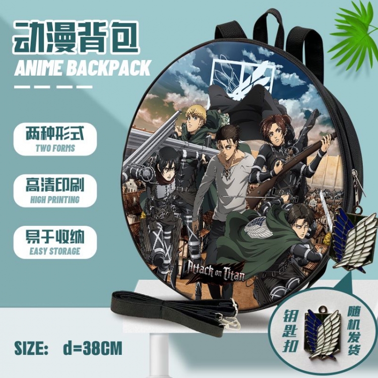 Shingeki no Kyojin Anime round school bag backpack 38cm  style A