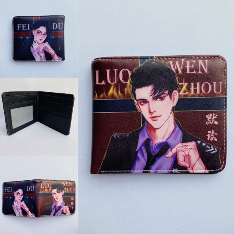 Read silently  Full color two fold short wallet purse Style B