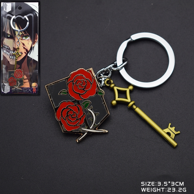 Shingeki no Kyojin Anime cartoon double pendant Key Chain price for 5 pcs